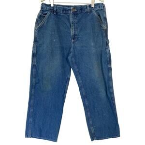 Carhartt Jeans Mens 36x29 B13 DST Original Dungaree Fit Carpenter Utility HEMMED